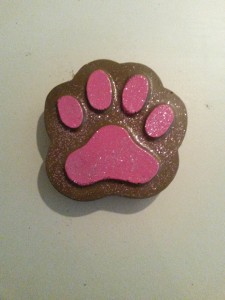 Small Pink Glitter Paw